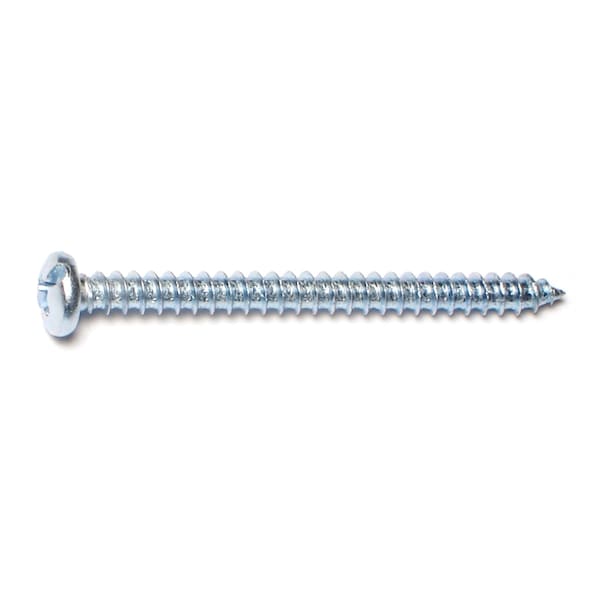 Midwest Fastener Sheet Metal Screw, #8 x 2 in, Zinc Plated Steel Pan Head Combination Phillips/Slotted Drive, 20 PK 67611 - main